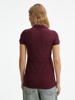 Рубашка поло женская Brandy Women, бордовая с белым — изображение 7