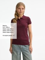 Рубашка поло женская Brandy Women, бордовая с белым — изображение 5