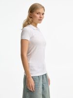 Рубашка поло женская Brandy Women, белая с темно-синим — изображение 5