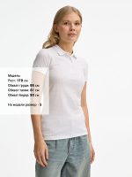 Рубашка поло женская Brandy Women, белая с темно-синим — изображение 4