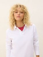 Рубашка поло унисекс с длинным рукавом Pacific LSL, белая — изображение 4