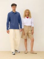 Рубашка поло унисекс с длинным рукавом Pacific LSL, белая — изображение 7