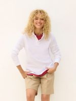 Рубашка поло унисекс с длинным рукавом Pacific LSL, белая — изображение 5