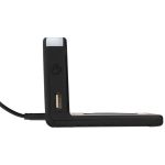 Часы настольные с беспроводным зарядным устройством Pitstop, черные — изображение 5