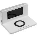 Часы настольные с беспроводным зарядным устройством Pitstop, белые — изображение 4