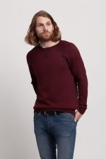 Джемпер Stitch с контрастной отделкой, бордовый с синим — изображение 5