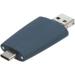 Флешка Pebble Universal, USB 3.0, серо-синяя, 32 Гб — изображение 6