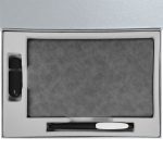 Коробка Silk с ложементом под ежедневник 13x21 см, флешку и ручку, ver. 2, серая — изображение 4
