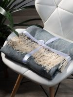 Плед «Сенеж», серо-синий — изображение 7