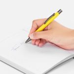 Ручка шариковая Atento Soft Touch, желтая — изображение 4