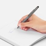 Ручка шариковая Atento Soft Touch со стилусом, серая — изображение 4