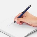 Ручка шариковая Atento Soft Touch со стилусом, темно-синяя — изображение 4