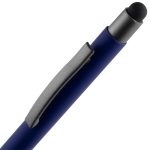 Ручка шариковая Atento Soft Touch со стилусом, темно-синяя — изображение 4