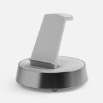 Bluetooth-колонка с беспроводной зарядкой и часами netEnergy, серая — изображение 2