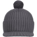 Вязаная шапка с козырьком Peaky, серая (антрацит) — изображение 4
