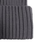 Вязаная шапка с козырьком Peaky, серая (антрацит) — изображение 5