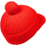 Вязаная шапка с козырьком Peaky, красная (кармин) — изображение 3