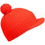 Вязаная шапка с козырьком Peaky, красная (кармин) — изображение 2