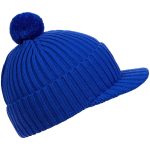 Вязаная шапка с козырьком Peaky, синяя (василек) — изображение 2