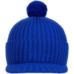 Вязаная шапка с козырьком Peaky, синяя (василек) — изображение 4