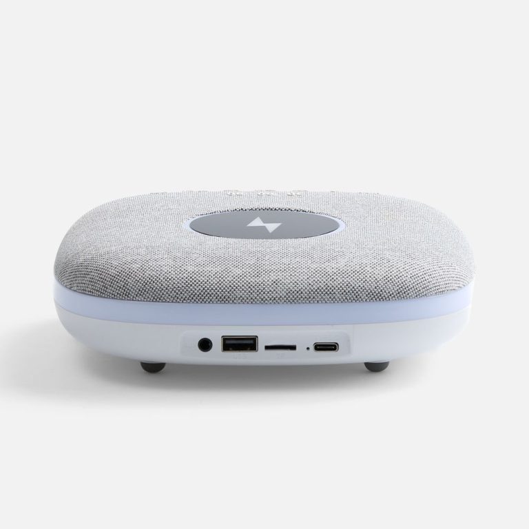 Bluetooth колонка с беспроводной зарядкой и подсветкой Terrafonic, серая — изображение 4