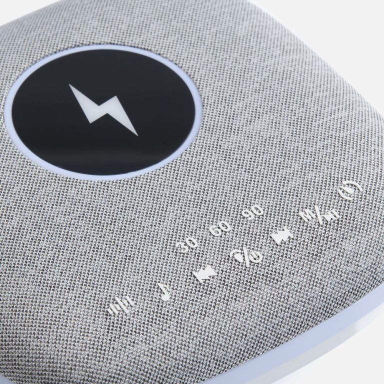 Bluetooth колонка с беспроводной зарядкой и подсветкой Terrafonic, серая — изображение 6