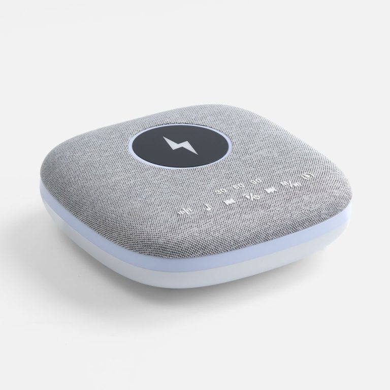 Bluetooth колонка с беспроводной зарядкой и подсветкой Terrafonic, серая — изображение 2