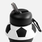 Складная бутылка для воды Football Flex, белая с черным — изображение 4