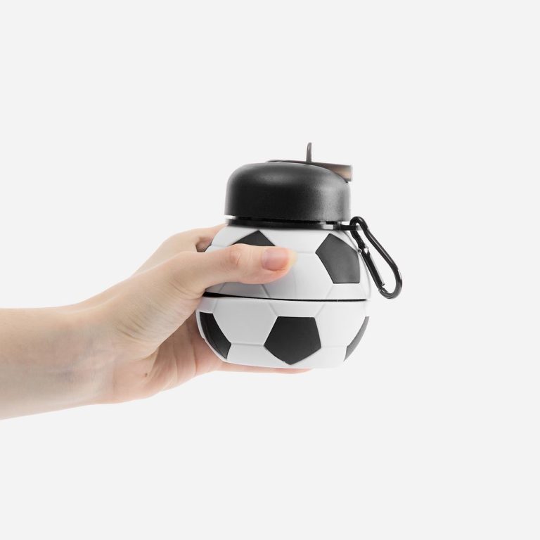 Складная бутылка для воды Football Flex, белая с черным — изображение 6