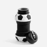 Складная бутылка для воды Football Flex, белая с черным — изображение 3