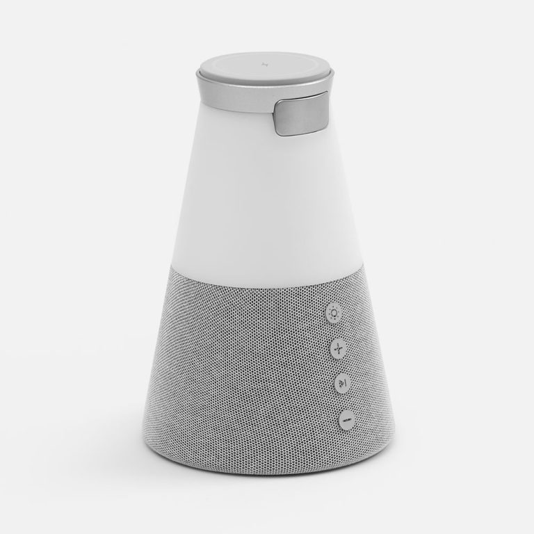 Bluetooth-колонка с беспроводной зарядкой и подсветкой Cone Sonance, серая — изображение 5