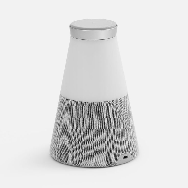 Bluetooth-колонка с беспроводной зарядкой и подсветкой Cone Sonance, серая — изображение 6