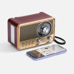 Bluetooth-колонка с радио Listenberg, коричневая — изображение 3