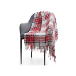 Плед «Валдай», бежевый с красным и синим — изображение 4