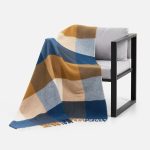 Плед Fleco, синий с коричневым — изображение 4