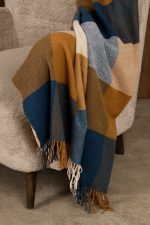 Плед Fleco, синий с коричневым — изображение 5