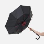 Зонт-трость Hidecolor с цветными спицами, черный с красным — изображение 7