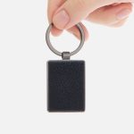 Брелок Gun Metal Leather Rectangle, графитовый — изображение 3