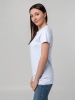 Футболка женская T-bolka Stretch Lady, белая (холодный оттенок) — изображение 6