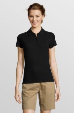 Рубашка поло женская People 210, черная — изображение 4