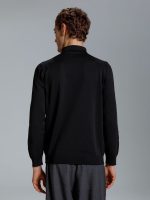 Рубашка поло мужская с длинным рукавом Terrazzo, черная — изображение 7