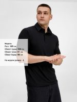 Рубашка поло унисекс Senti, черная — изображение 5