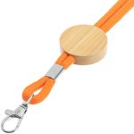 Шнурок для бейджа Tube Wood, оранжевый — изображение 3