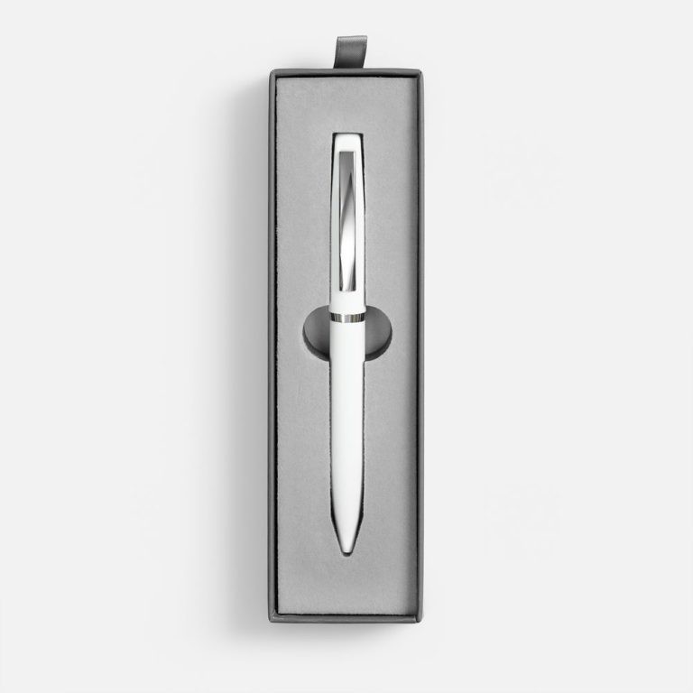 Ручка шариковая Bolt Soft Touch в футляре, белая — изображение 2