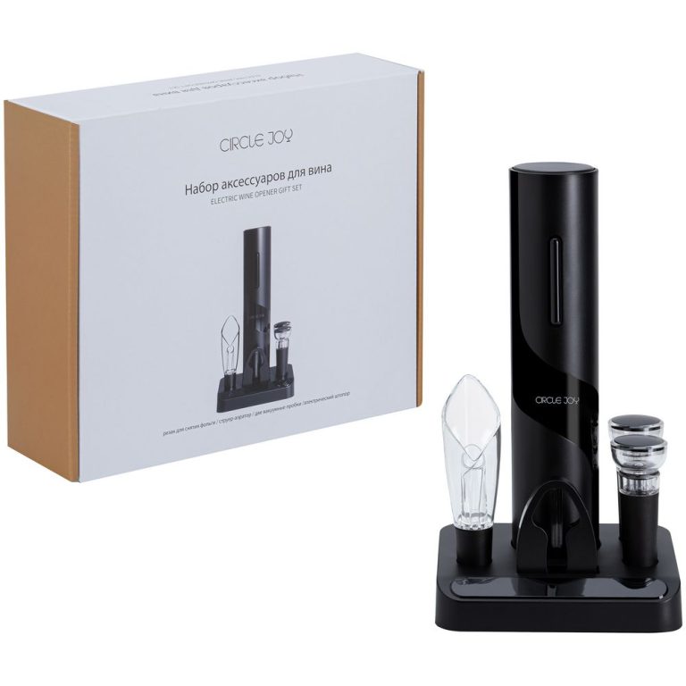 Винный набор Circle Joy Electric Wine Bottle Opener, черный — изображение 2