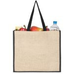 Холщовая сумка для покупок Bagari с черной отделкой — изображение 5