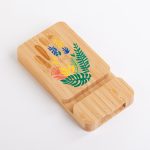 Беспроводное (10W) зарядное устройство "Bamboo Power" 5000 mAh с подставкой под смартфон, бамбук — изображение 8