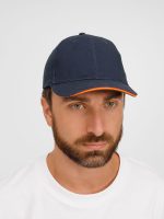 Бейсболка Buffalo, темно-синяя с неоново-оранжевым — изображение 6