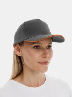 Бейсболка Long Beach, серая с оранжевым — изображение 6