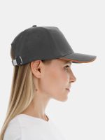 Бейсболка Long Beach, серая с оранжевым — изображение 7